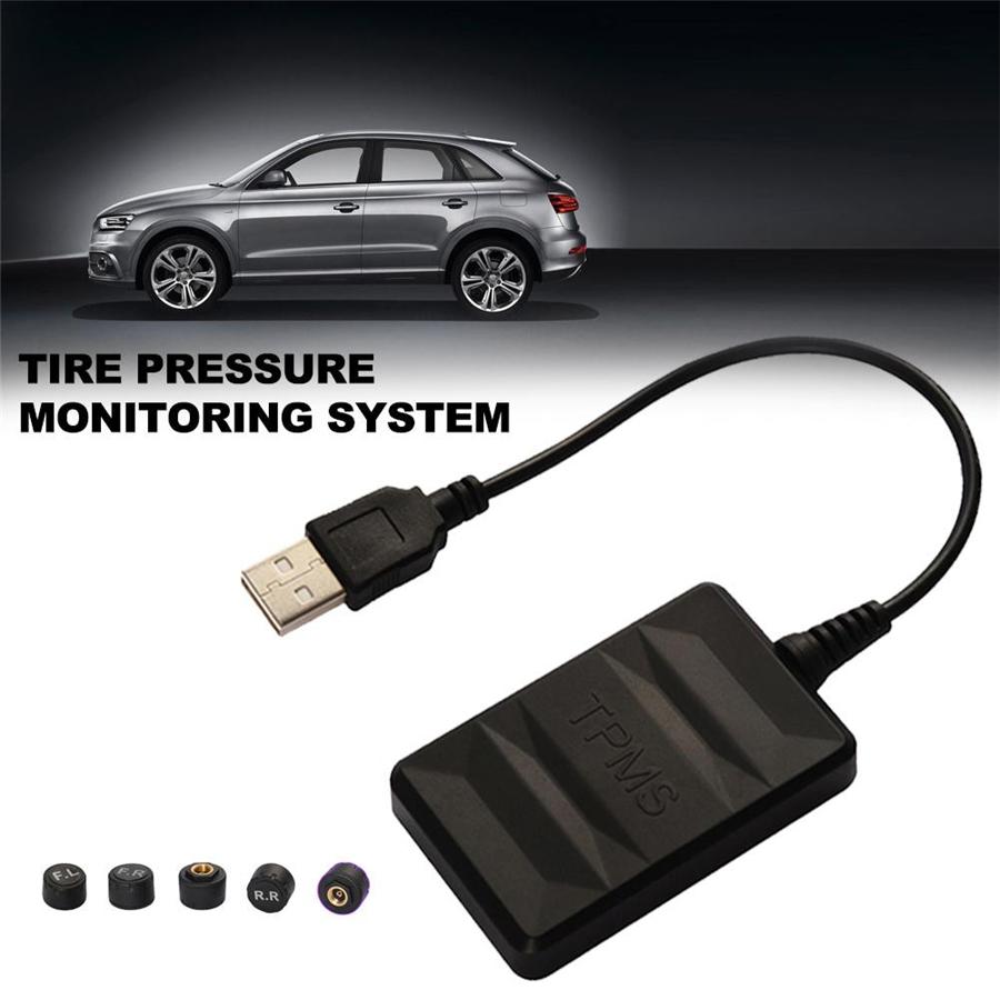 USB Android Display Car TPMS Tire Pressure Monitoring System + 5 External Sensor
