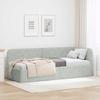 Corner Bed Frame Light Grey 80 X 200 Cm Velvet