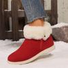Fashion Winter Men Women Indoor Non-slip Snow Boots Soft Sole Comfortable Warm Shoes Low-top Casual Black Flat Cotton Boots Women Shoes