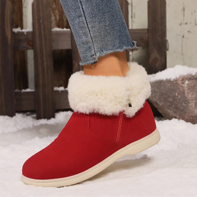 Fashion Winter Men Women Indoor Non-slip Snow Boots Soft Sole Comfortable Warm Shoes Low-top Casual Black Flat Cotton Boots Women Shoes