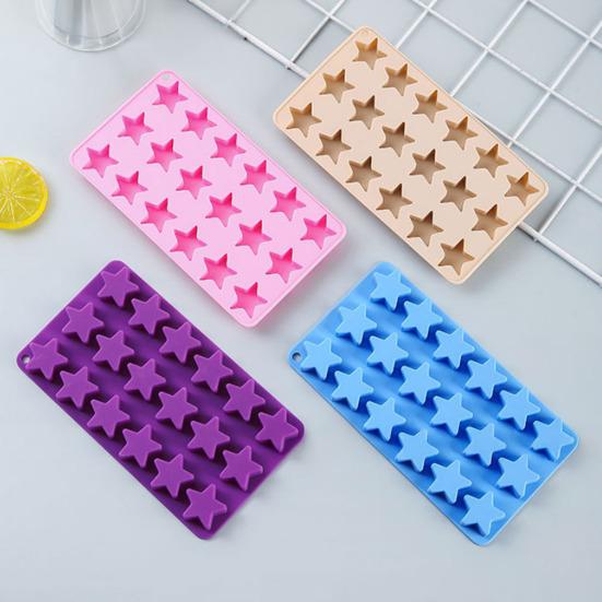 Star-Shaped Ice Cube Tray Food-Grade Silicone Ice Mold for Chocolate Candy Easy-Release Heat-Resistant Baking Tool for Home Party