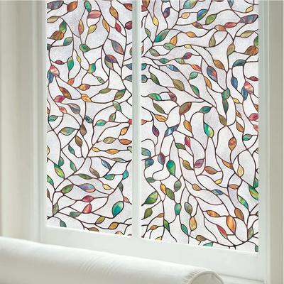 New Leaf Window Privacy Static Cling Vinyl Privacy Protection Sun-Blocking Reusable Removable Tint-Film For Home Office