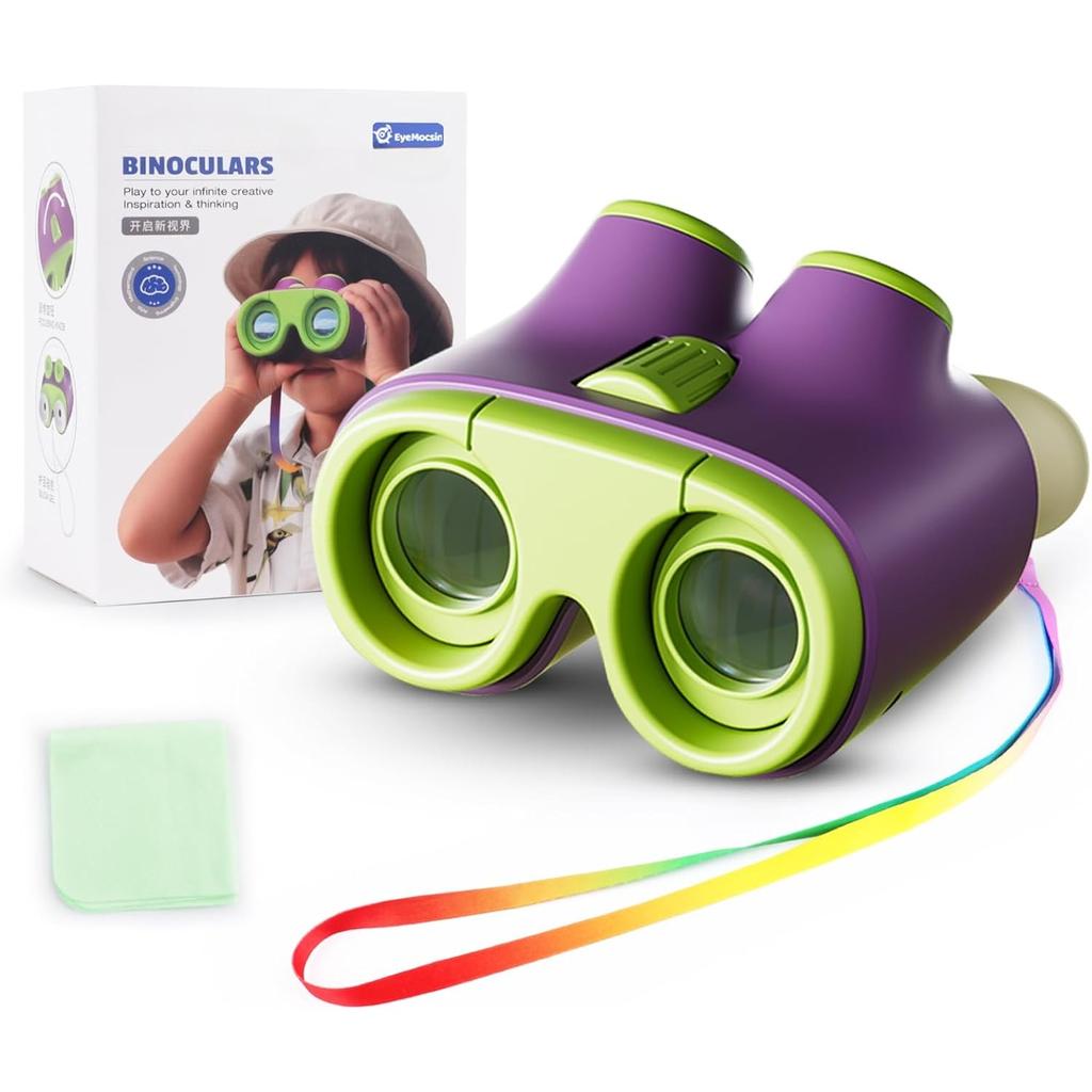 Cute Portable Binoculars for Kid Toddlers 3x-6x Adjustable Magnification Telescope Lightweight Soft Rubber Eyepiece Binoculars