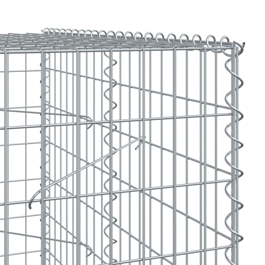 Vidaxl Gabion Basket with Lid, 650X100X200 Cm, Galvanized Iron