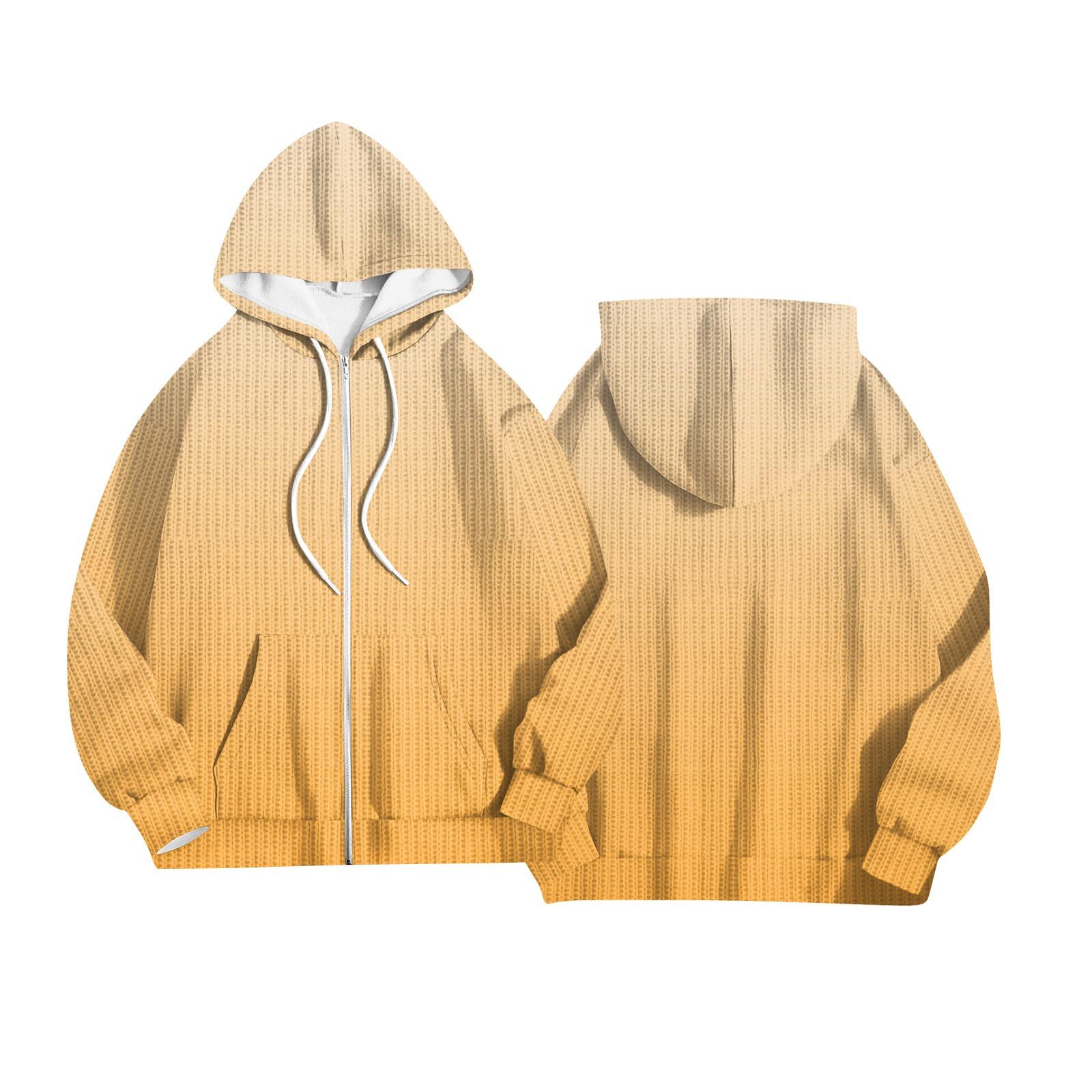 

Женская модная куртка, повседневный кардиган с капюшоном и длинными рукавами с принтом, толстовки XL жёлтый