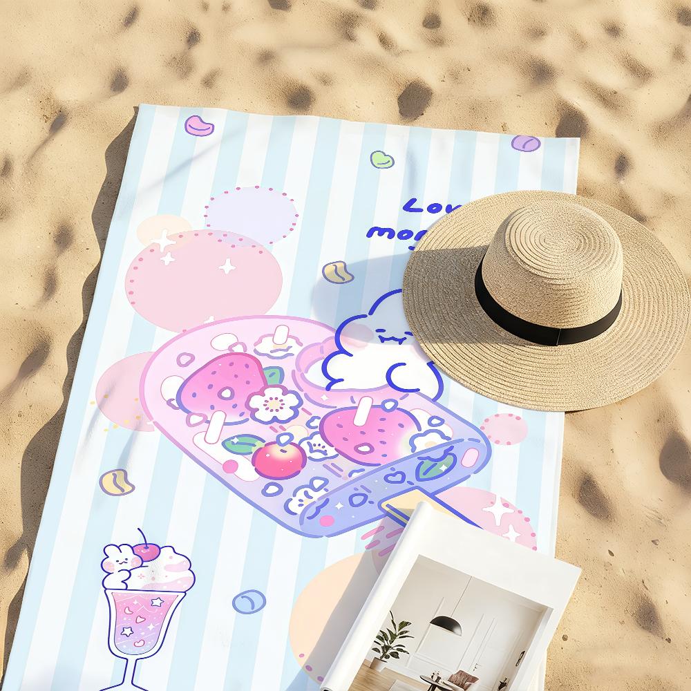 Cute Mongmong Rabbit Cartoon Towel Quick Drying Beach Towels Are Suitable For Swimming Pools Camping Yoga And The Gym