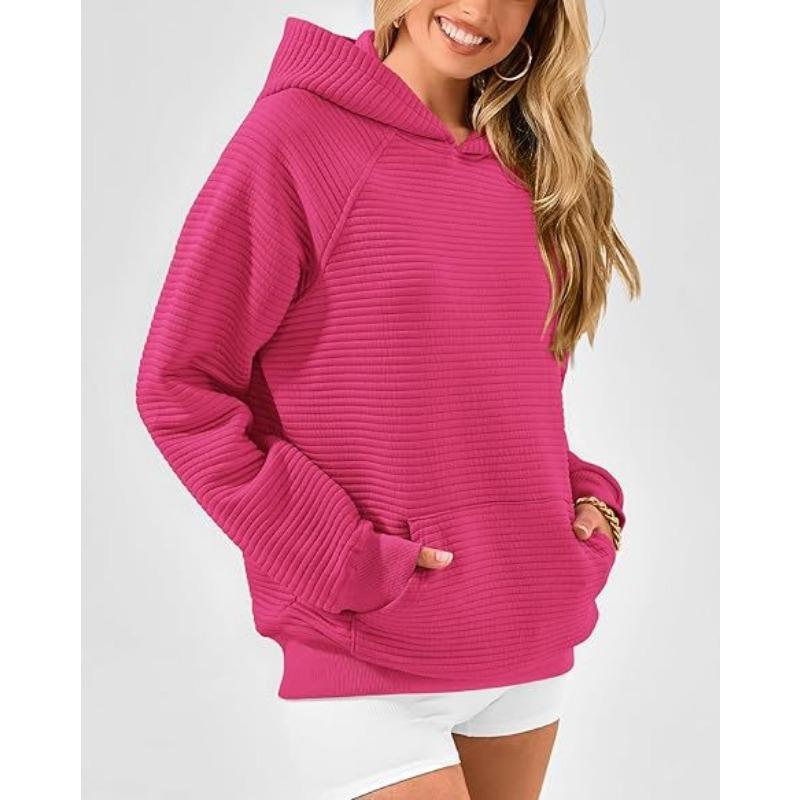2025 Fashion Striped Loose Long Sleeved Hooded Sweater Women Autumn and Winter Casual Simple Office Sweatshirt Hoodie Elegant Loose Women's Clothing