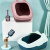 Semi-enclosed Feces Basin Cat Litter Box Cat Toilet Pet Supplies, High Border Splash Cat Litter Box