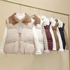 PU knitted collar down cotton vest women's autumn and winter short loose cotton vest cotton jacket vest stand collar vest outside