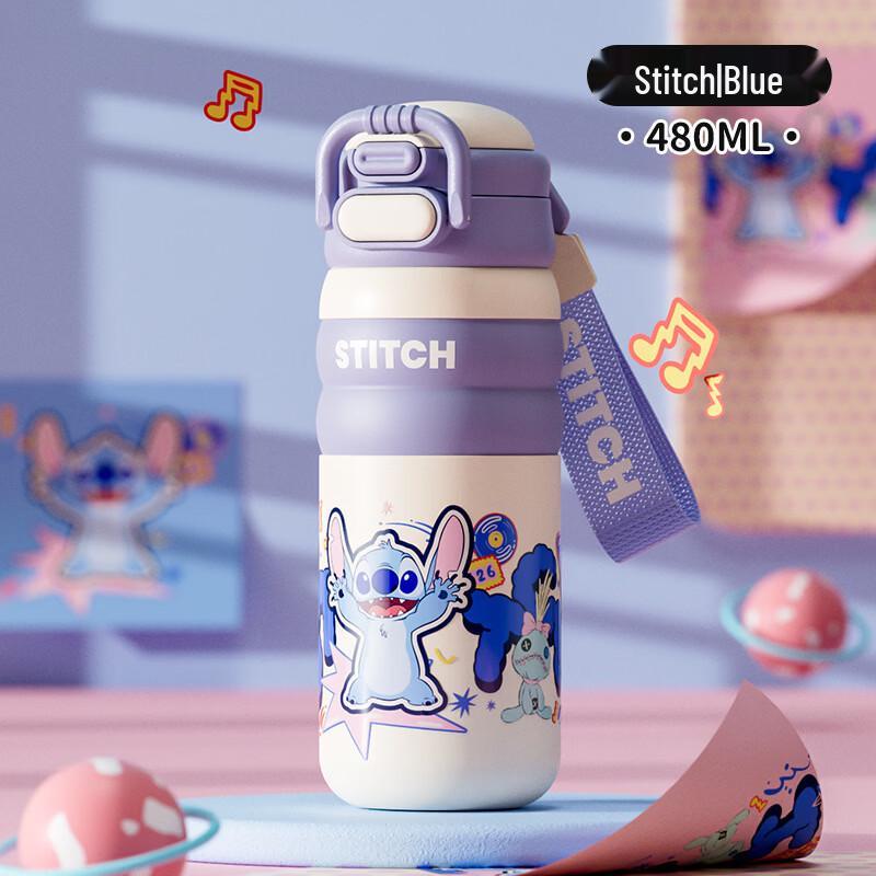 Disney Stitch 480ml 316SS Dual-Use Insulated Straw Cup