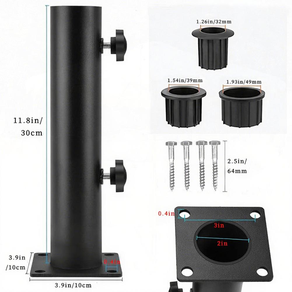 Outdoor Parasol Ground Umbrella Stand Iron Umbrella Fork Base Fixed Stand Accessories Umbrella Pole Carbon Steel Umbrella Tube