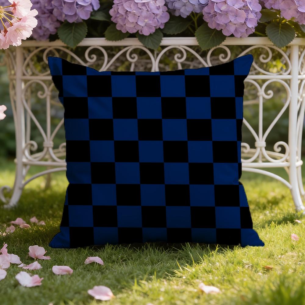 Black White Checkerboard Cushion Cover Home & Car Dual-Scene Pillow Cover: Reversible for Premium Comfort