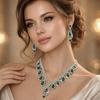 Crystal Water Drop Necklaces Geometric Pendant Necklace Earrings Set  Evening Dress