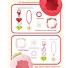Silicone Protective Cover with Panel Paper Pendant Red Pink Strawberry Decorative Cover Knob Cover for Tamagotchi Paradise
