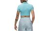 Jordan Crop Tops Women's Light Blue Lapel Moderate DZ3333-464