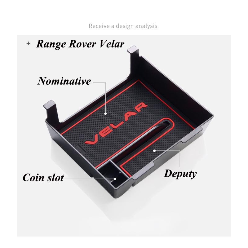 Car Center Console Armrest Storage Box For Range Rover Velar 2017~2022 Central Storage Organizer Container Tray Accessories