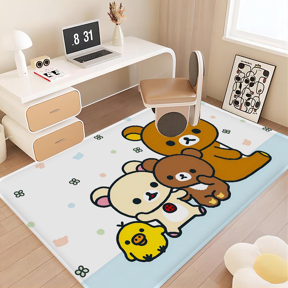 Cute Rilakkuma Floor Mat Floor Mat INS Style Soft Bedroom Floor House Laundry Room Mat Anti-skid Household Carpets