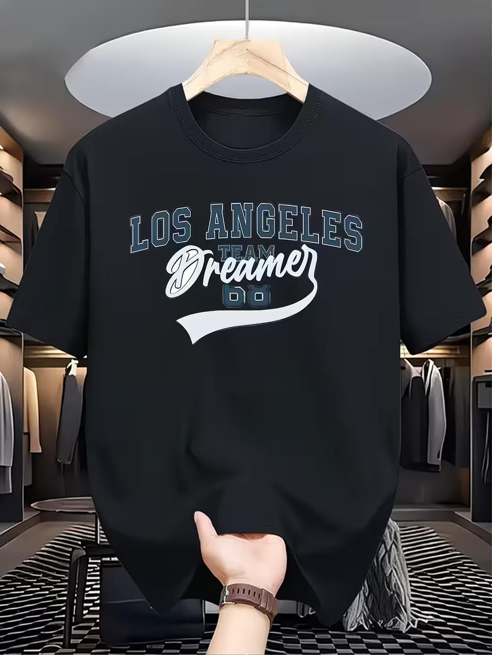 Men S Casual  Los Angeles Dreamer  Print T-Shirt XL