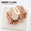INS Flow Design Wire Drawing ring for women simple Process Rose Gold Color Ring Fashion Austrian Crystals  jewelry wholesale