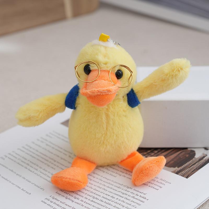 Милый мягкий плюшевый брелок в виде утки, идеально подходящий для подарков и украшения рюкзака жёлтый