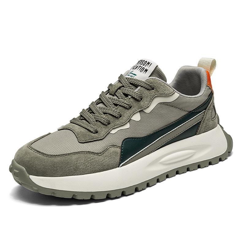 High quality leather Internet celebrity explosion platform men's shoes new mesh breathable sports casual shoes men's Forrest Gump tide shoes