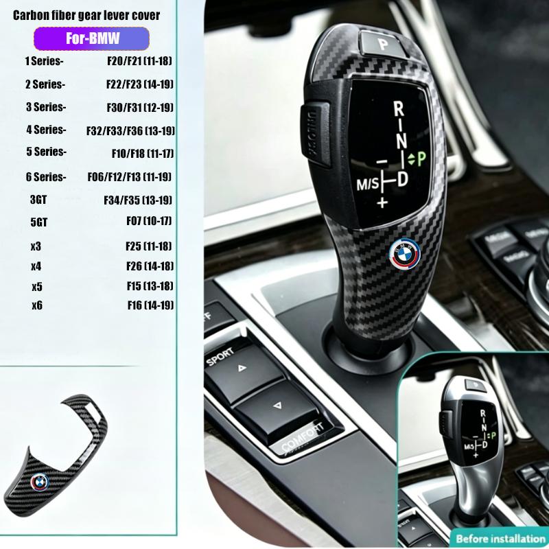 CTCE1 LHD RHD ABS Carbon Fiber Black Red Center Console Gear Shift Knob Trim Cover For BMW G30 G31 G01 G02 G32 1 2 5 Series X3 Sticker