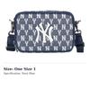 MLB Monogramm Kollektion Polyurethan Polyester Kameratasche, Umhängetasche, Crossbody Tasche Klein Unisex Marineblau 32BGDM011-50N