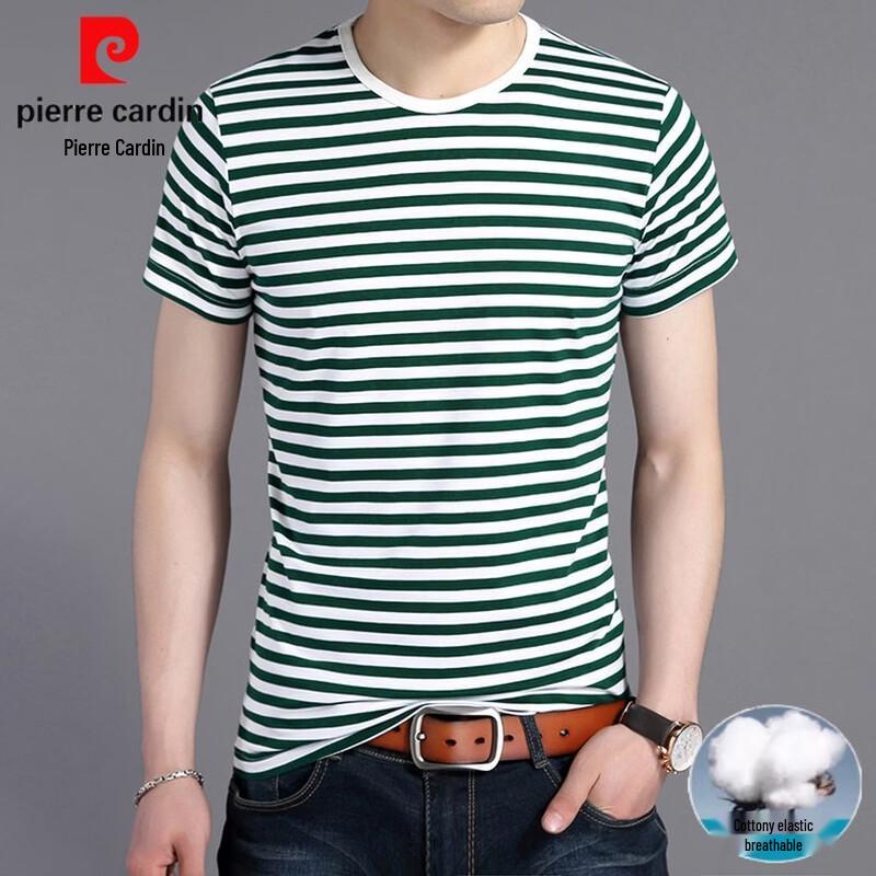 Pierre Cardin Men s Ice Silk Blend Striped Short Sleeve T-Shirt XL