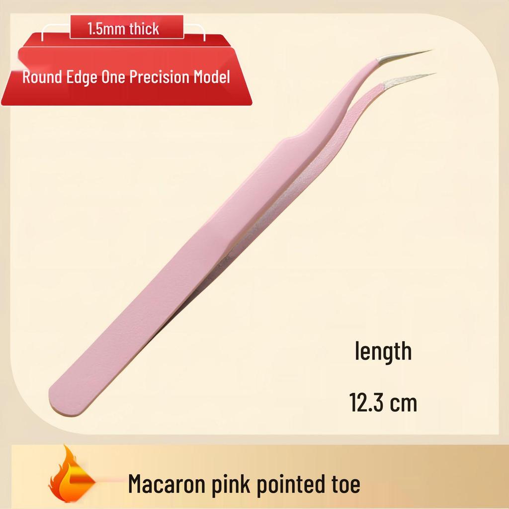 Black Anti-Static Stainless Steel Curved Tip Tweezers Set for Nail Art, Journaling, and Repairs