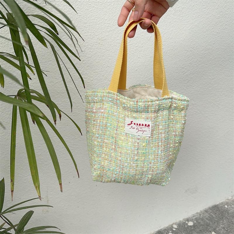 

3 women s niche handbags, mommy handbags, large-capacity bento bags, handheld woolen women зелёный