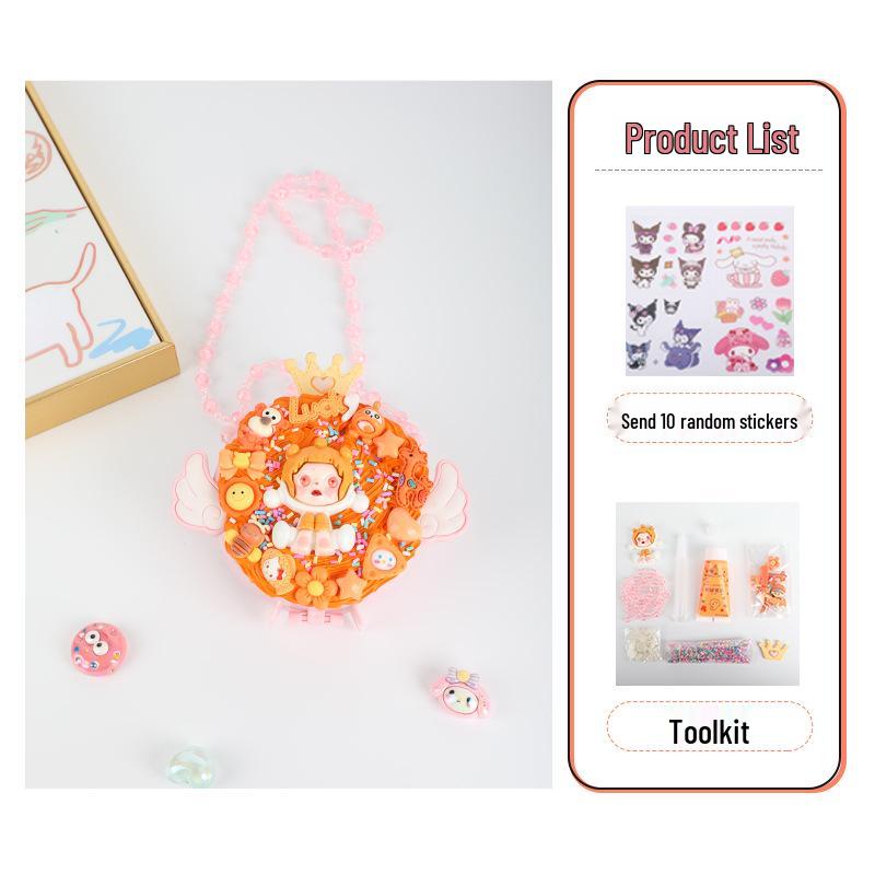 Kids' Handmade Cream PVC Crossbody Bag with Mirror Accessory