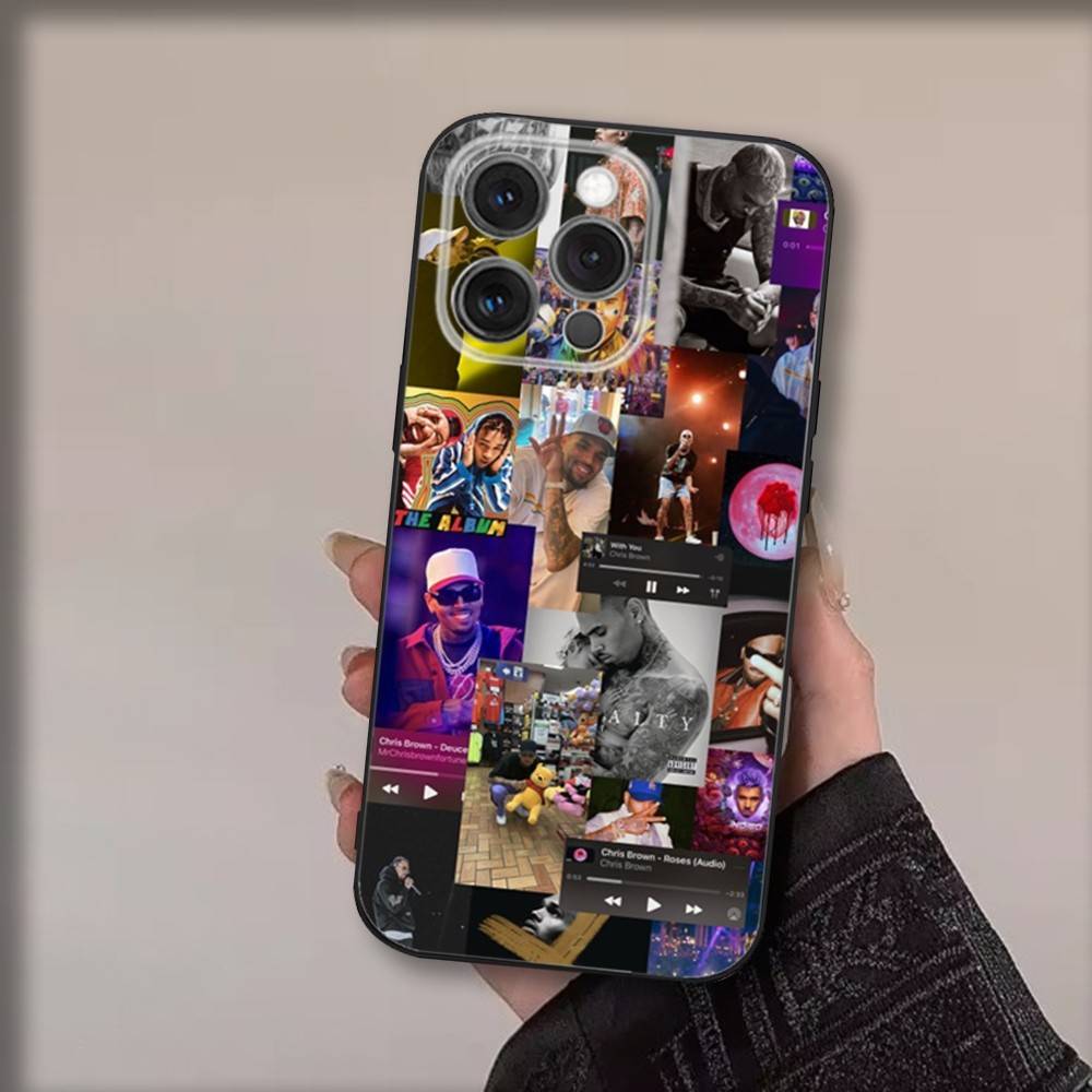 

Singer C-Chris Browns Phone Case For iPhone 17,16,15,14,13,12,11,Pro,Max,Plus,Air,X,XS,XR,SE,8,7,Mini,Soft Black Funda iPhone14Pro