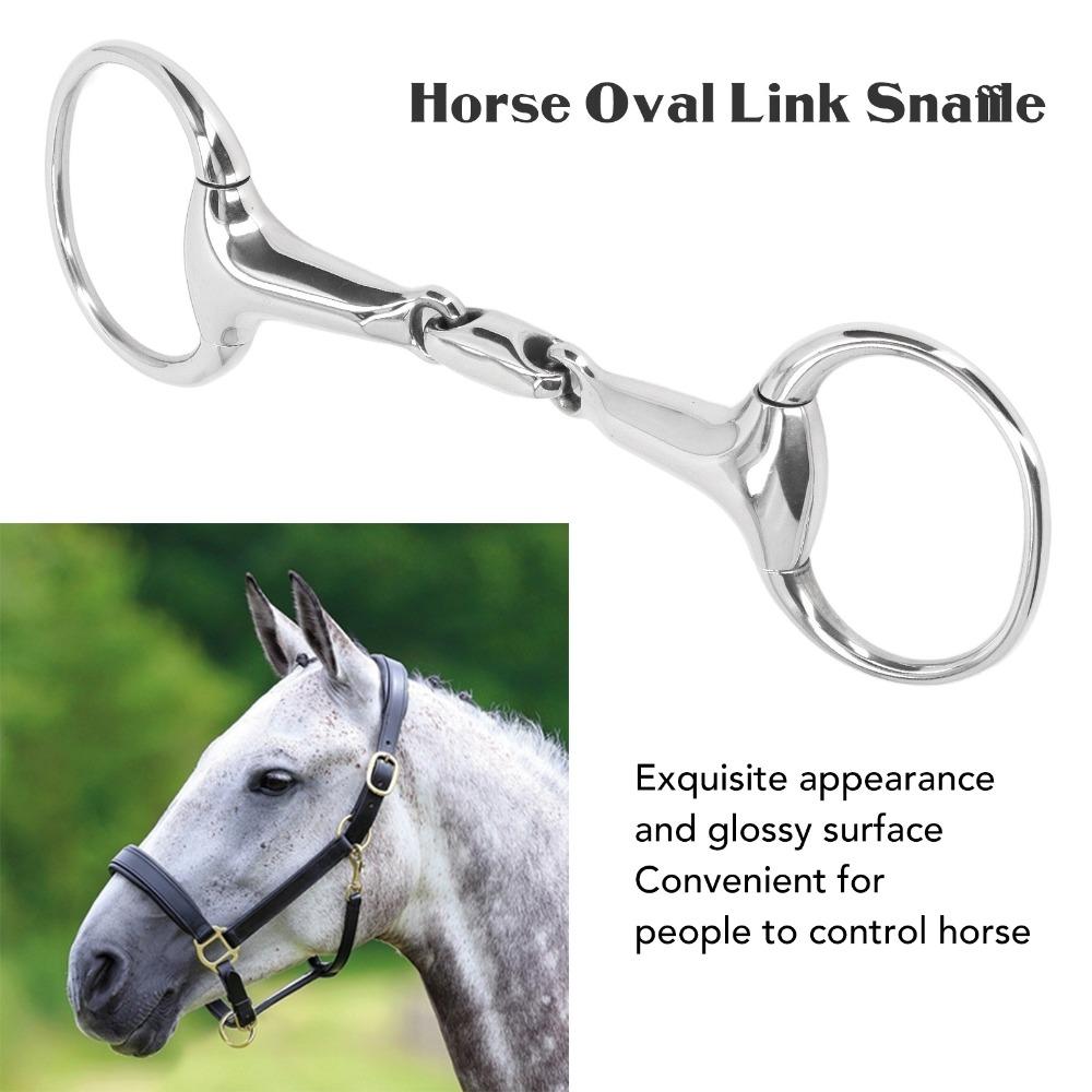 Stainless Steel Horse Snaffle Bit Oval Link Loose Ring Snaffle Horse Gag Ring  For Horses