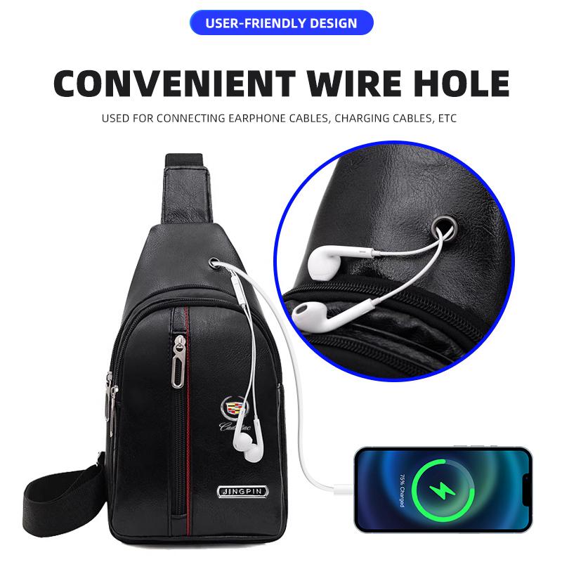 1pc Car Small Backpack Single Shoulder Crossbody Bag One-shoulder Messenger Bag For Cadillac XT5 XT6 ATS XTS SRX XT4 CT5 CT6