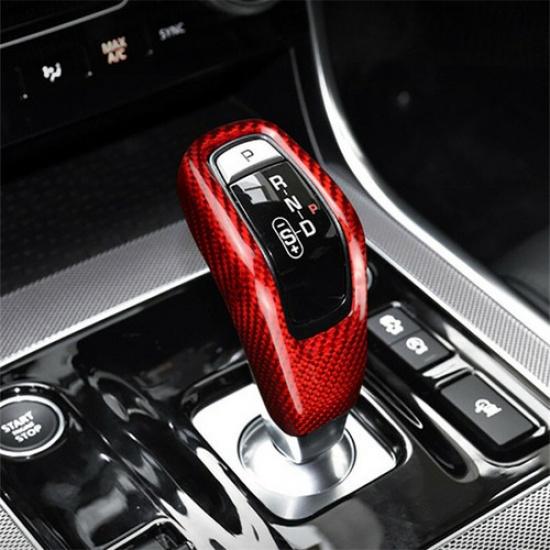 Red Carbon Fiber Car Center Gear Shift Knob Case For Range Rover Sport 2018-