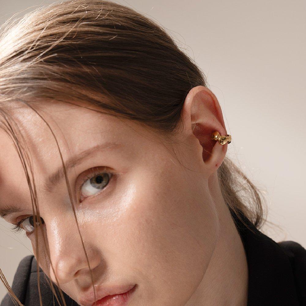 J-Nui Jay Bubble Ear Cuff 14K Gold Plated