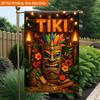 2D Flat, 2D Flat Printing Garden Flag 1pc, Tropical Tribal Totem Mask Durable Single-Sided Print Yard Flag, Garden & Home Holiday Decoration, 29.97x44