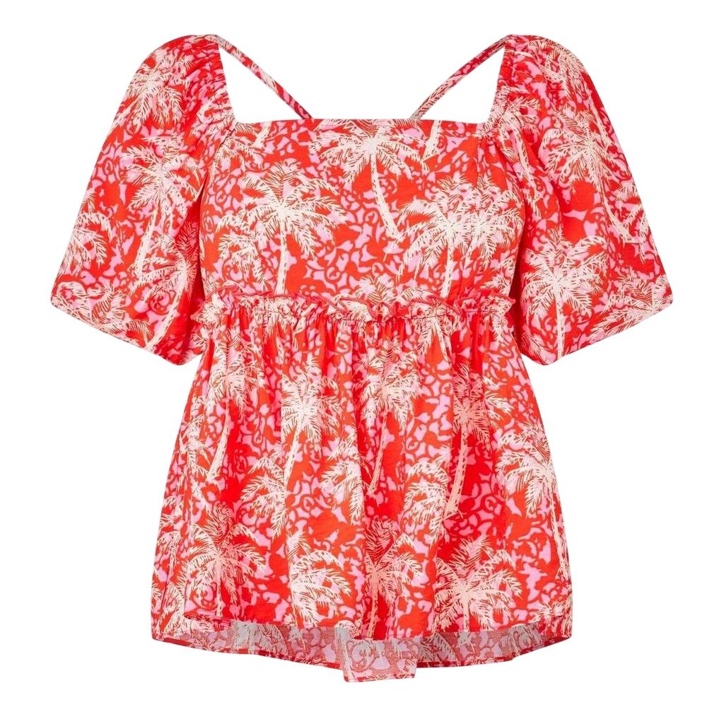 Biba Womens/Ladies Square Neck Puff Sleeve Blouse