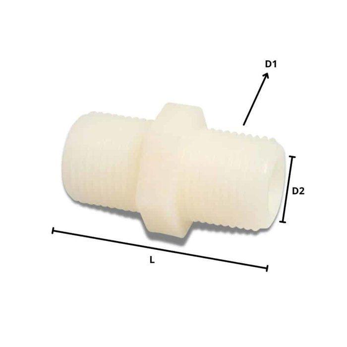 Raccord de Tuyau Double en Plastique 1 1/2"