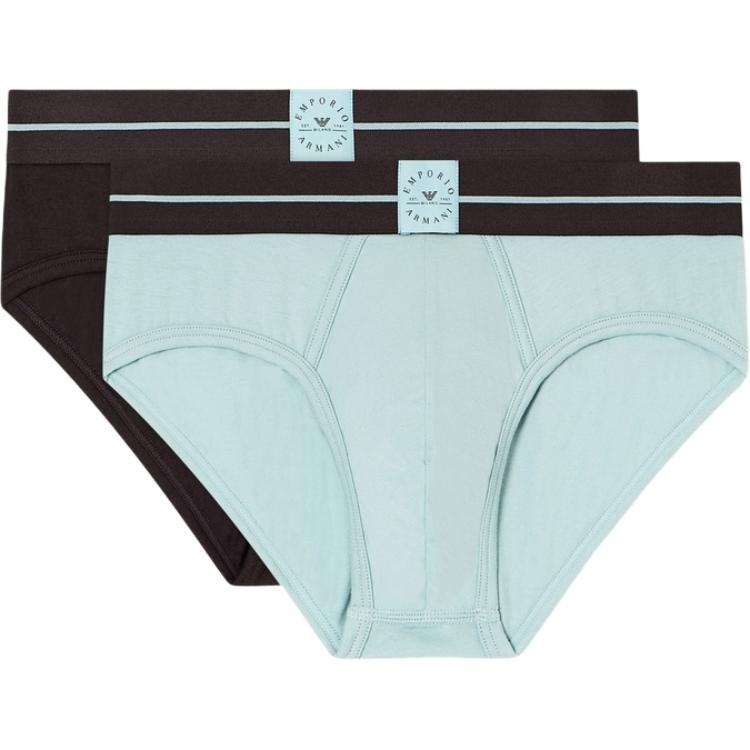 Emporio Armani FW25 Mid-Rise Cotton Briefs Two-Pack Men underwear EM000401-AF14984-M6131 XL