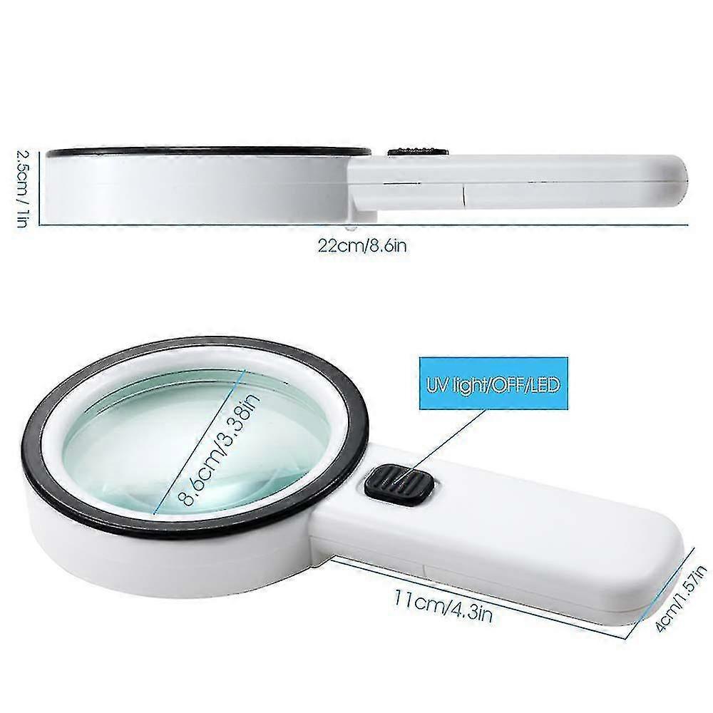 Lighted Magnifying Glass 10x Handheld Magnifying Glass With Light - RIpj