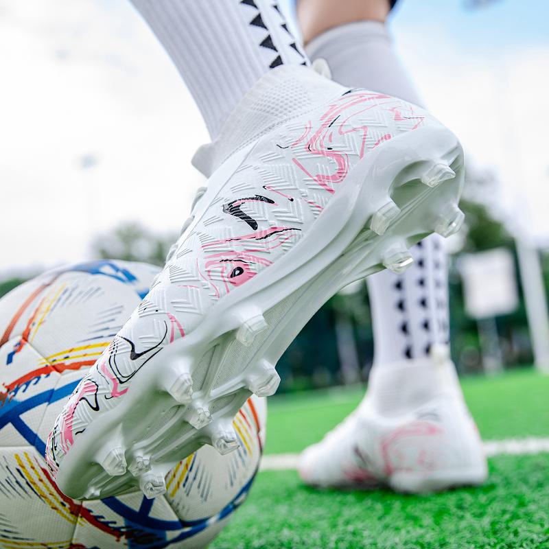 Hip-Top-Fußballschuhe für Herren/Damen AG-Socken mit langen Nägeln, Trainingsschuhe für Kunstrasen-Fußballwettkämpfe für Studenten