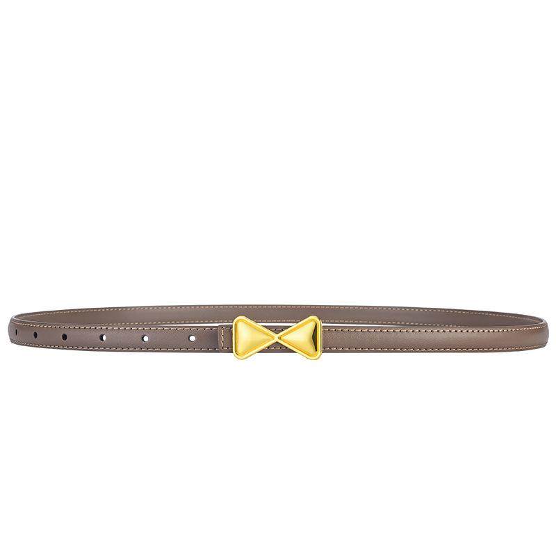 Women'S Cowhide Bow Belt Women'S Minimalist Style Multi-Color Fine Suit Dress Belt Women
