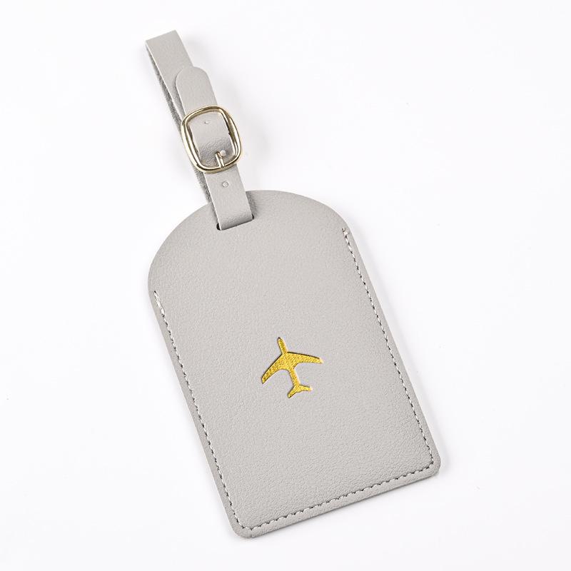 1PCS PU Leather Business Luggage Tag Suitcase Address Label Luggage Boarding Case Label Name ID Address Clip Travel Accessories