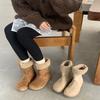 Retro Suede Two-wear Snow Boots Women's 2025 Autumn and Winter New Velvet Thickened Flat-bottomed Medium Boots Thermal Cotton Shoes