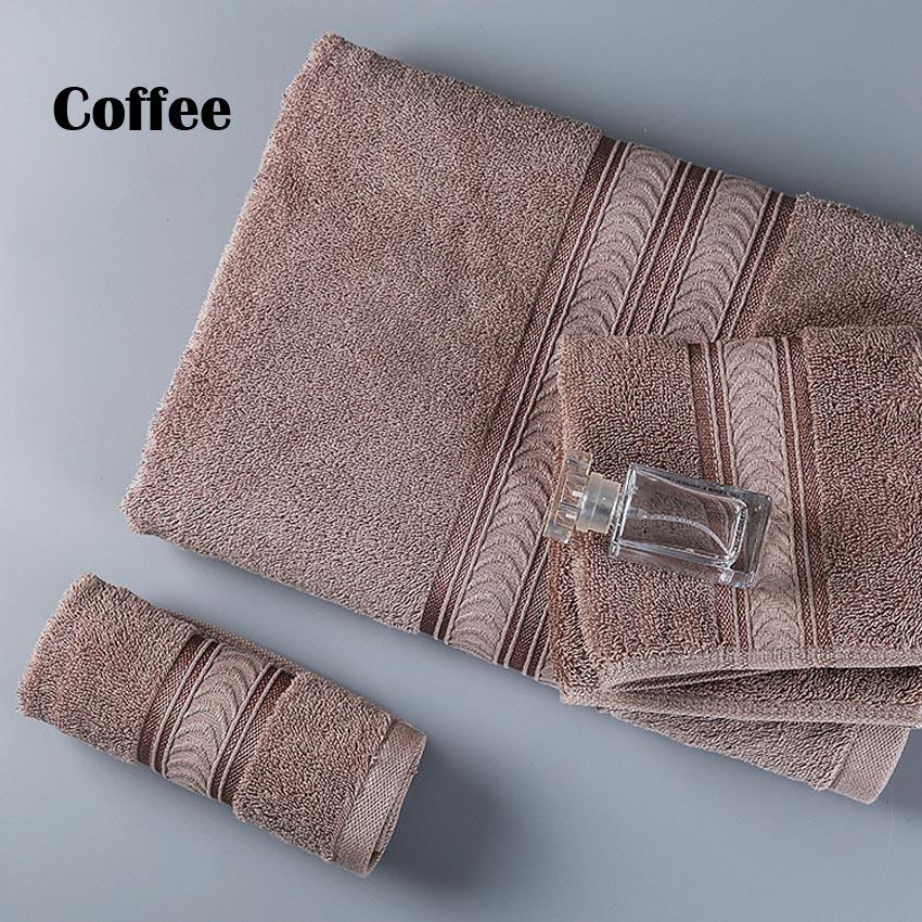 

Набор толстых однотонных хлопковых полотенец Банное полотенце Домашнее полосатое полотенце для лица Душевые полотенца для взрослых детей Современное полотенце для душа 1pcs 32x50cm кофейный
