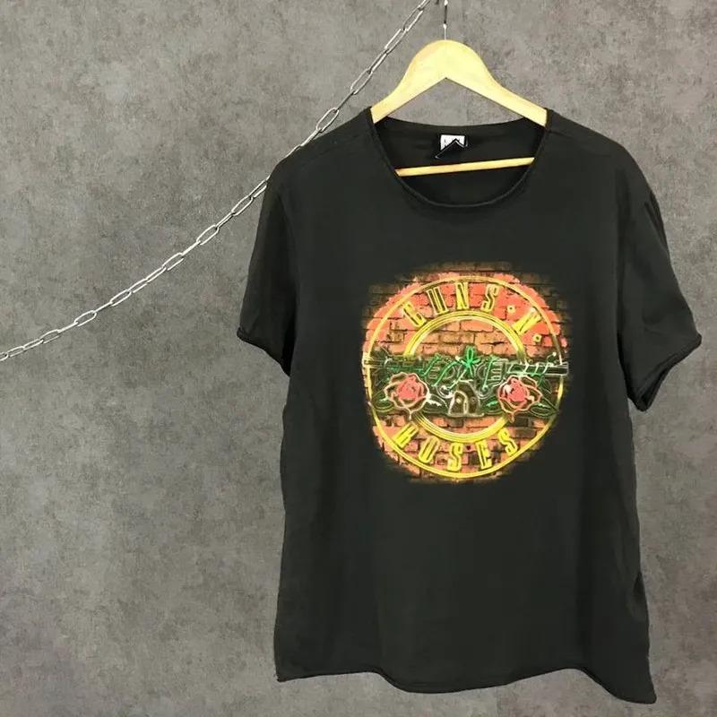 2026 Summer Fashion Trendy Vintage Top New 80s Guns N 'Roses Band Casual T-Shirt Men and Women Band Brand Top