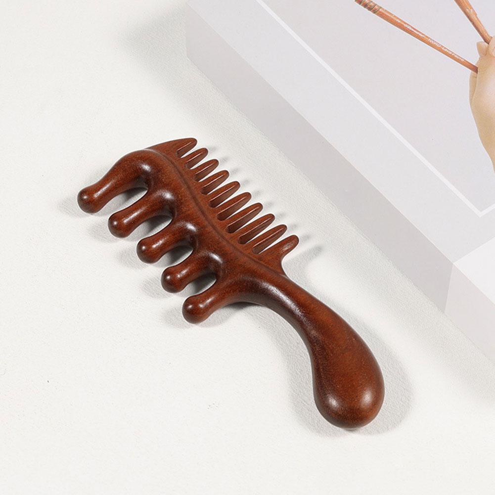 Wooden Comb Sandalwood Massage Dual Use Large Handle Thick Anti Static Hair Styling Tool Wide Tooth Fine Tooth Hair Care Tool