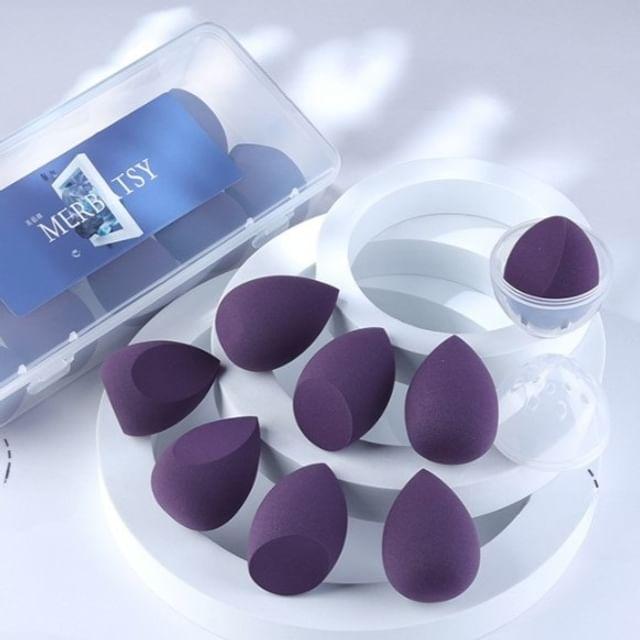 Jericoure - Набор из 10 штук: Бьюти-блендер Beauty Sponge с футляром Set of 10 - Purple