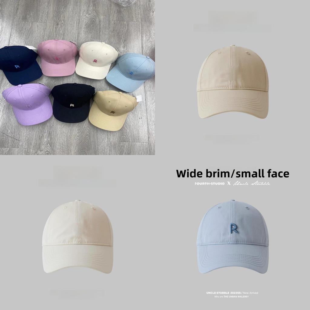 Baseball Cap Women Summer Wide Brim Breathable Sun Hat With Embroidered Letters For Casual Fashion